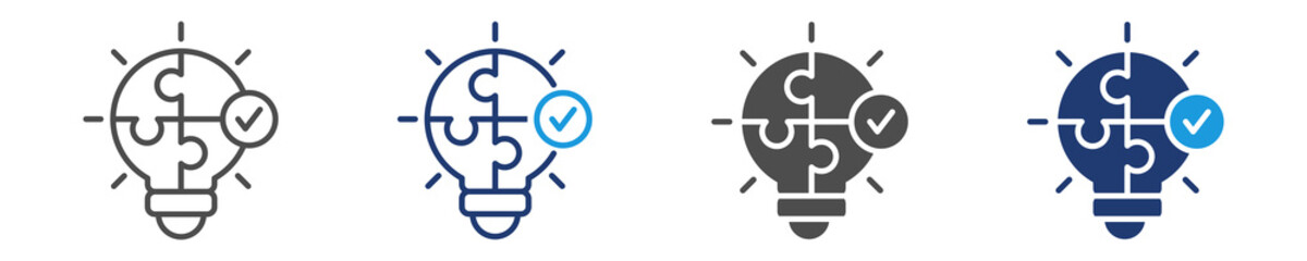 problem solving icon set multiple style