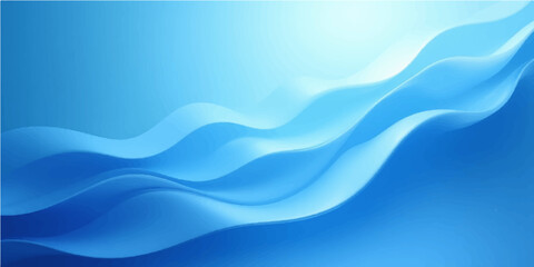 Fototapeta premium Abstract blue wave design with flowing water lines, soft light, and vector curve pattern for a modern business background