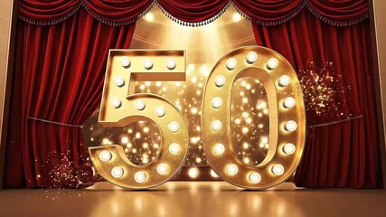 Vintage Hollywood Glam 50th Birthday Title