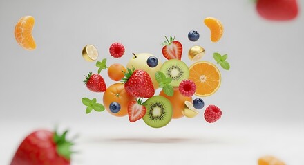 Vibrant Fruit Medley A Burst of Freshness, Flavor, and Natural Goodness in a Delightful Composition