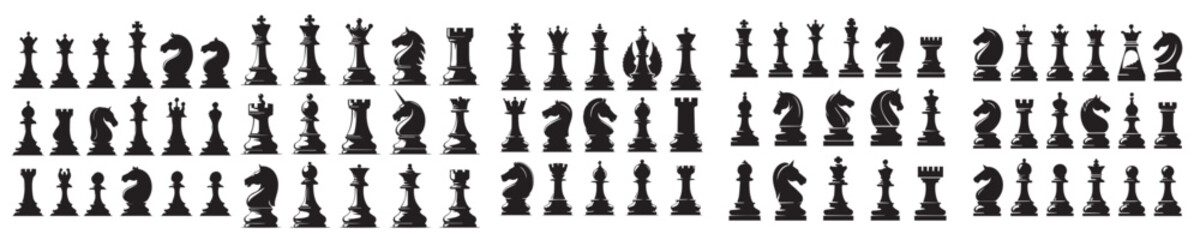 set of silhouette chess pieces vectors © sarah16blakeyxh2
