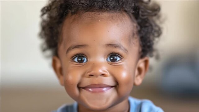 A young child gazing off into the distance with an inquisitive look on their face.