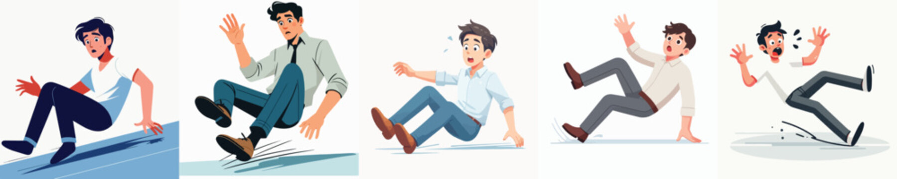 vector of young man slipping