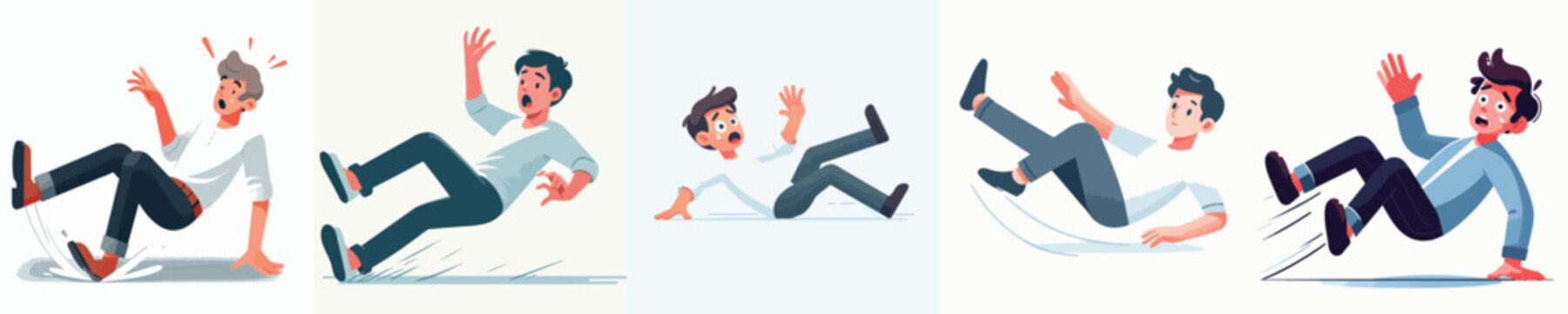 vector of young man slipping