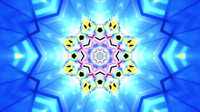 Vibrant tunnel video loop screensaver with seamless colorful patterns and dynamic shapes