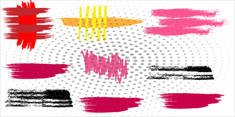 Cute paper notes for daily planner. Bullet journal hand drawn brush and pencil strokes vector elements for notebook. Washi tape with cute patterns, to do list, Notes, frames.