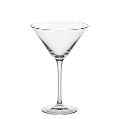 Empty clear martini glass isolated on transparent background