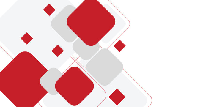 White background with abstract red grey square decoration. Vector illustration for modern presentation background, brochure design, business card background, website slider, landing pageion