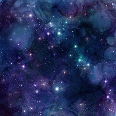 Deep space nebula with shimmering stars and cosmic dust galaxy cosmos