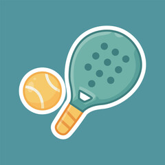Padel Racket and Ball Flat Pastel Icon for Sports, Fitness, and Game Design Projects