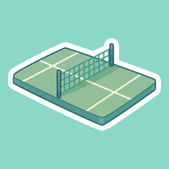 Padel Court Flat Pastel Vector Illustration for Sports, Match, and Outdoor Game Design