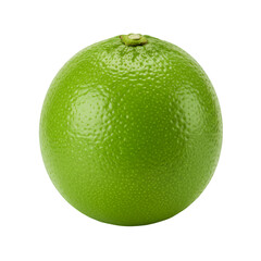 Single fresh green lime fruit isolated on transparent background