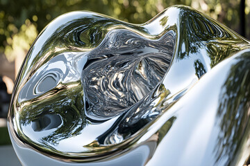 Ethereal Harmony: A Stunnig Dance of Metallic Reflecions and Nature