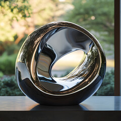 Ethereal Harmony: A Stunnig Dance of Metallic Reflecions and Nature