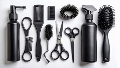 Black Hairdressing Tools Set