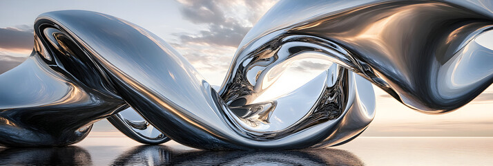 Ethereal Harmony: A Stunnig Dance of Metallic Reflecions and Nature