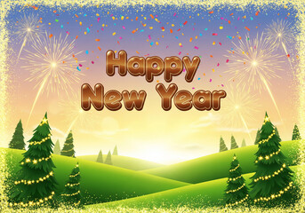 New Year's Festive Golden Greeting, 