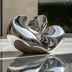 Ethereal Harmony: A Stunnig Dance of Metallic Reflecions and Nature