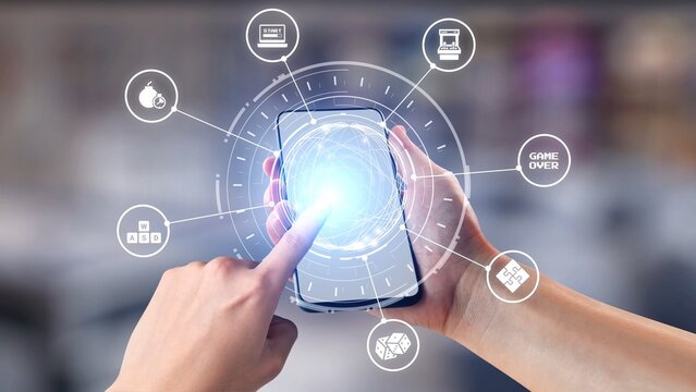 Gaming icons show online gaming, game streaming, and interactive play. Gaming supports esports, game community, and digital gaming experience. Gist