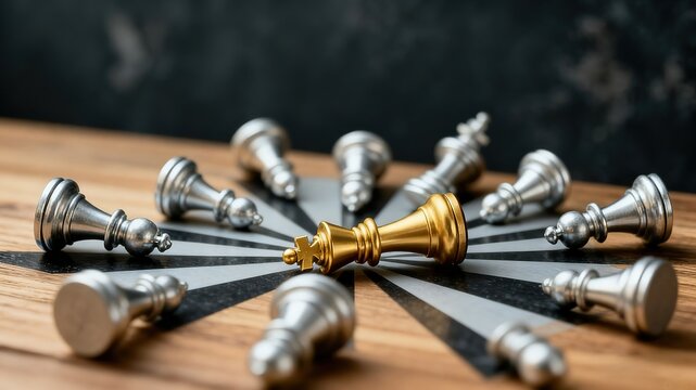 Chessboard Representing Strategic Game Theory and Power Struggle, for Business Competition, Decision Making, and Political Analysis Background.