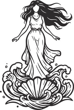 greek goddess Aphrodite vector illustration