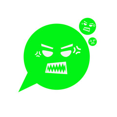 green angry icon in speech bubble
