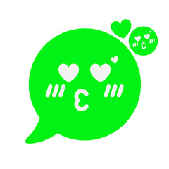 green love icon in speech bubble