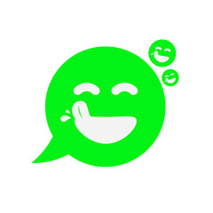green yummy icon in speech bubble