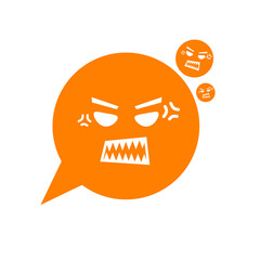 orange angry icon in speech bubble