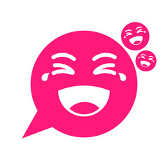 pink laugh icon in speech bubble