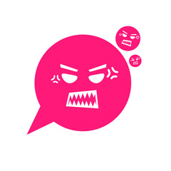pink angry icon in speech bubble