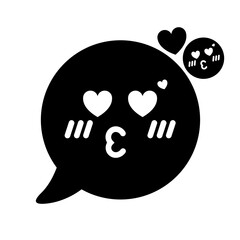 black love icon in speech bubble