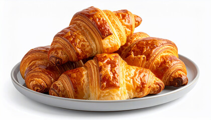 Fresh Croissants on Plate
