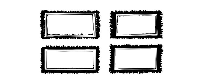 Blank frames on a white background ready for creative displays or artwork arrangements in a minimalist style