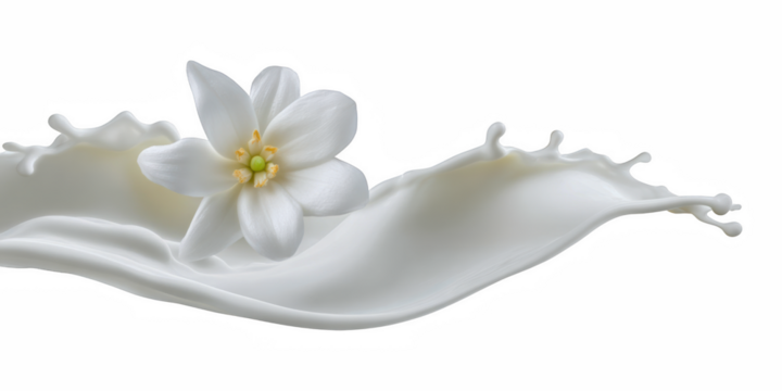 Closeup vanilla flower isolated pod background, glossy cut-out photo with pure flavour and leaf with three, spa, object