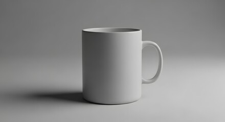 Obraz premium Elegant Still Life of a White Ceramic Mug on a Neutral Background