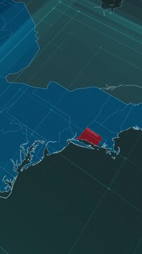 Vertical portrait, zoom in to the map of Connecticut state, with text and textless