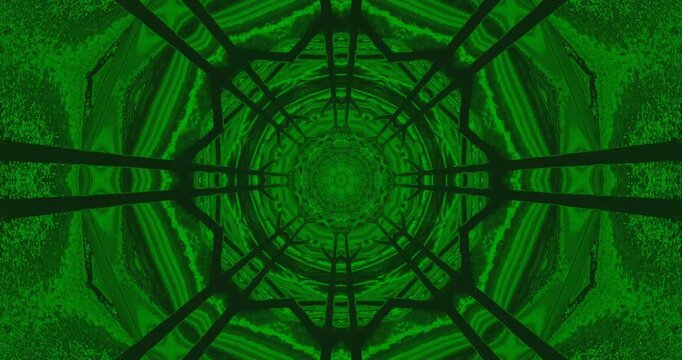 Green tunnel visual loop with flowing patterns and geometric designs creates a mesmerizing digital atmosphere - Powered by Adobe