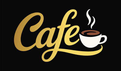 Cafe Logo Design Vector – Coffee Cup and Typography for Coffee Shop Branding. Restaurant and Coffeehouse Vector.