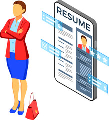 Isometric Employment and Hiring Concept