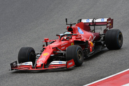Scarperia; Italy - October 24th 2025: Ferrari SF1000 ex  Sebastian Vettel and Charles Leclerc in action during Ferrari World Finals 2025 at Mugello Circuit in Italy.