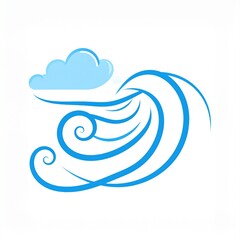 Naklejka premium Light Blue Cloud with Flowing Wind 