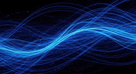 Obraz premium Abstract Swirling Blue Light Lines