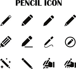 Creative pencil icon vector – minimal line art symbol for writing, drawing, or editing concepts