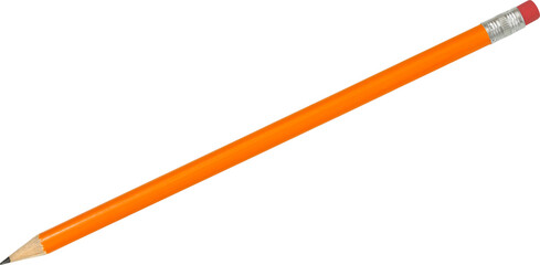 Orange pencil isolated on white background.