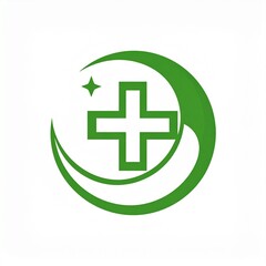 Obraz premium Circular Emblem with Crescent, Cross, and Star