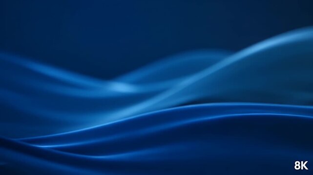 Elegant Blue Abstract Waves Background Smooth Flowing Lines Soft Gradient Subtle Lighting Dark Blue Backdrop 8K Resolution Motion Graphics Animation