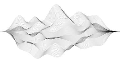 Obraz premium Audio Tracks Frequency Wave on white background Cyberspace grid Science technology