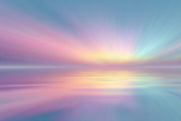 Colorful sunrise reflecting on calm water creates a serene landscape scene