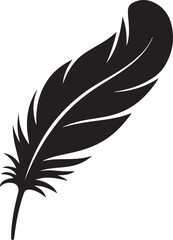 Obraz premium Elegant black feather silhouette vector illustration